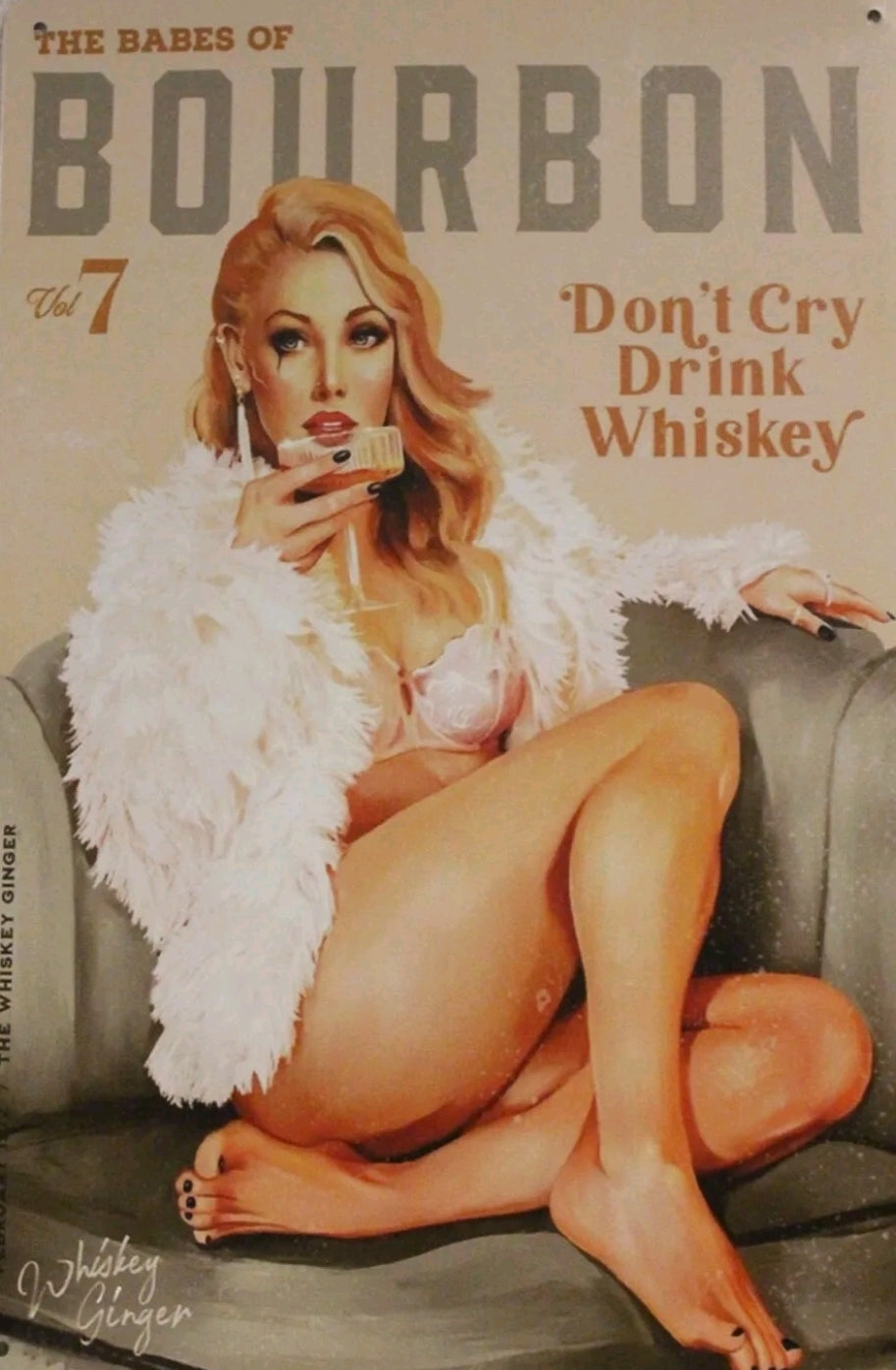 Bourbon Whiskey Metal Tin Sign