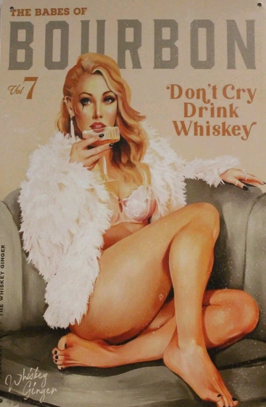 Bourbon Whiskey Metal Tin Sign