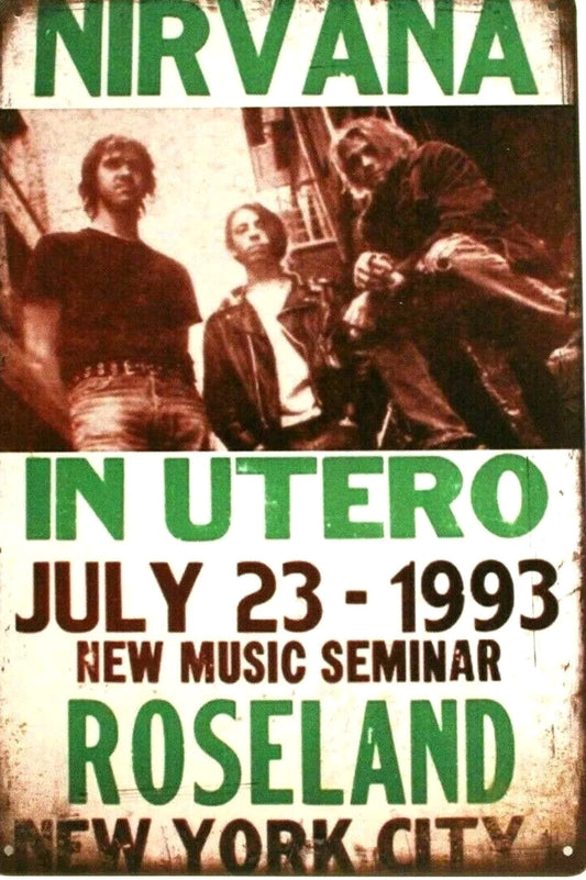 Nirvana Live Metal Tin Sign