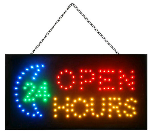 Open 24 Hours LED Animated Sign