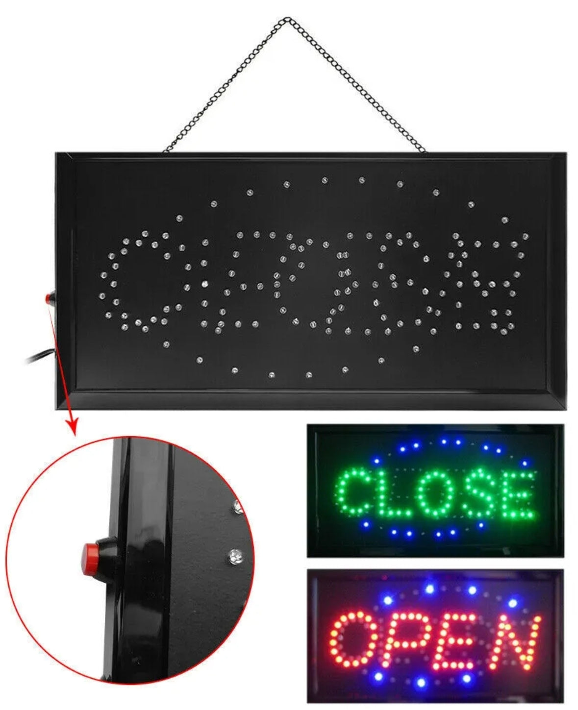 Open/Close Combination LED Animated Sign