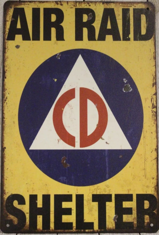Air Raid Metal Tin Sign