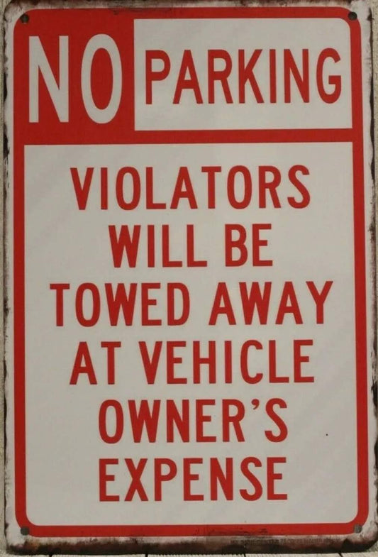 No Parking Metal Tin Sign