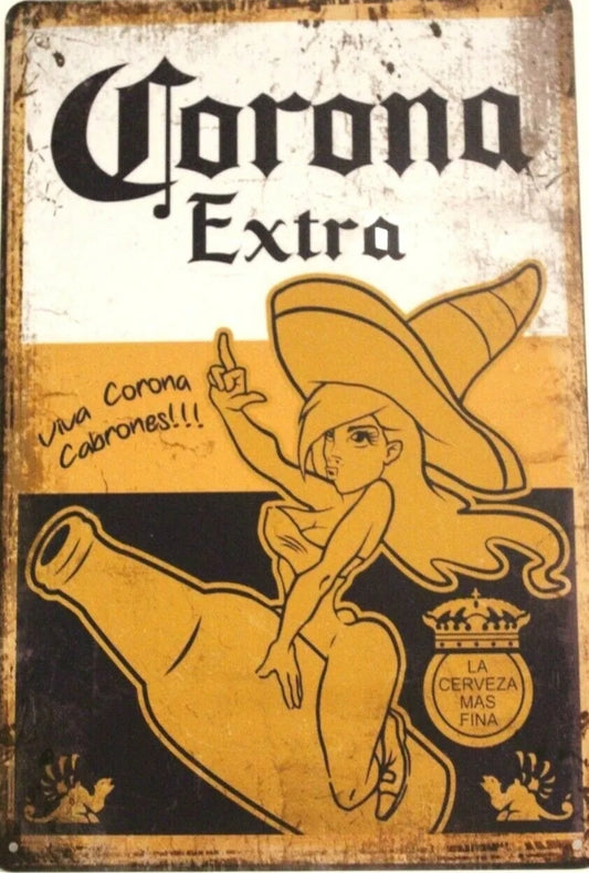 Corona metal tin sign