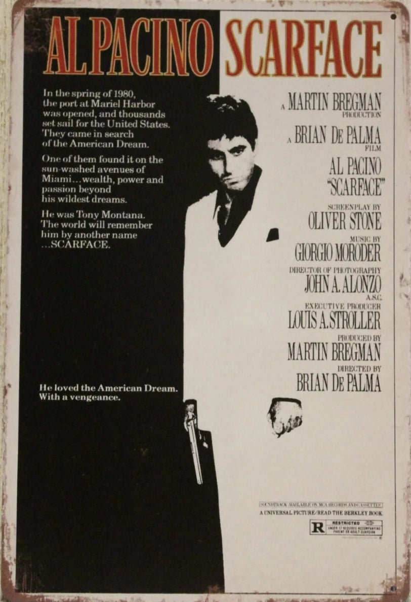 Scarface Metal Tin Sign