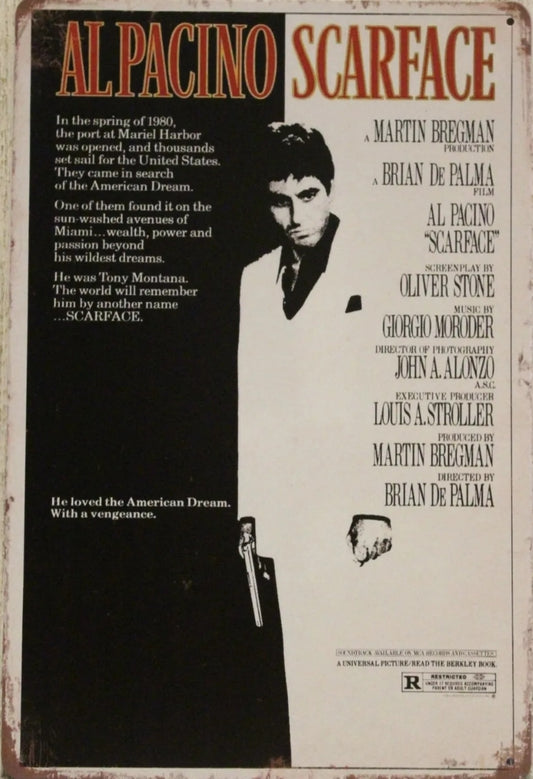 Scarface Metal Tin Sign