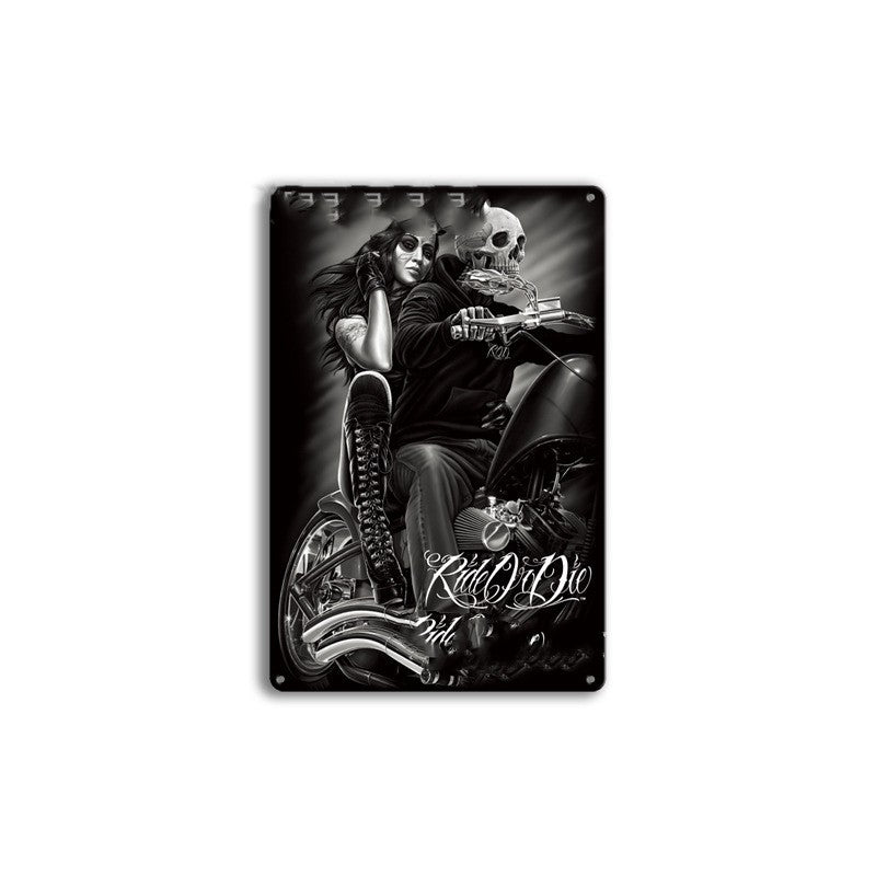 Bar Wall Decorative Skeleton Beauty Bump Iron Skin Painting