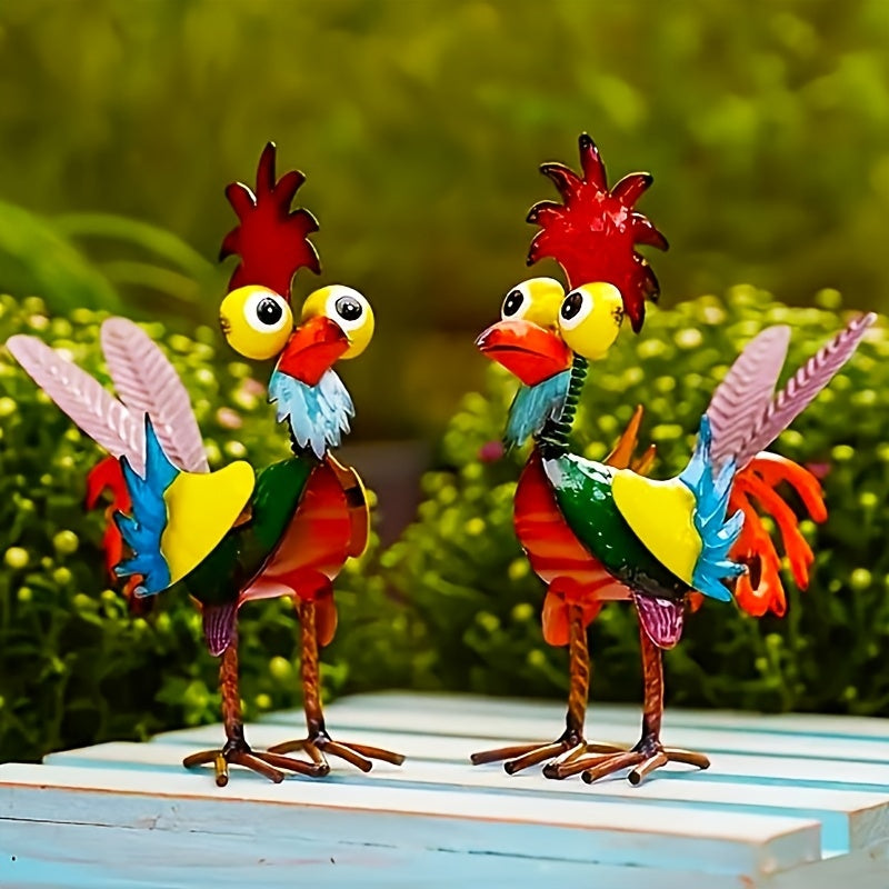 Animal Model Wrought Iron Cartoon Rooster Ornament