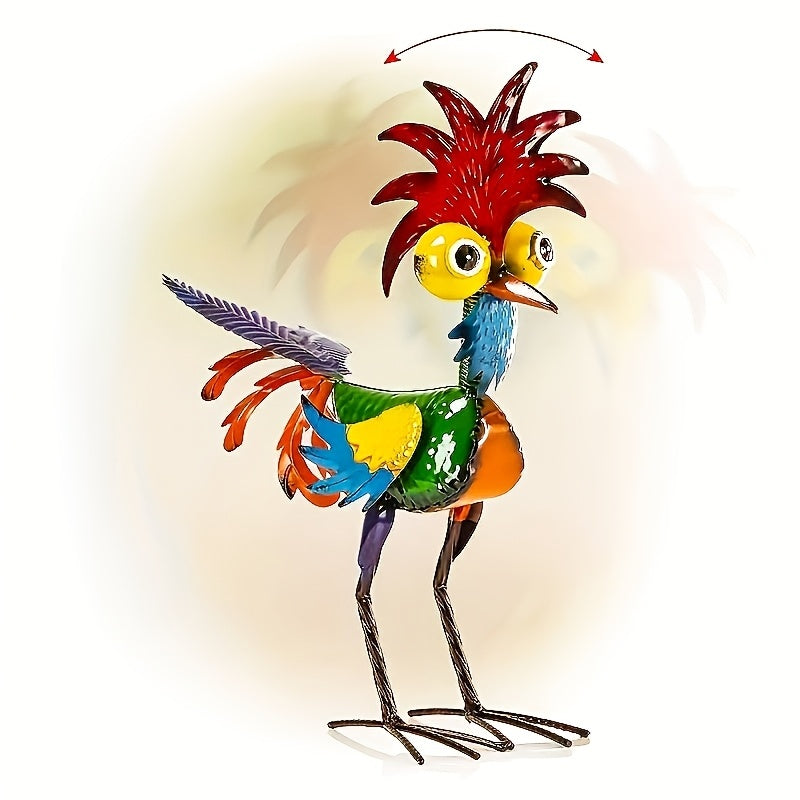 Animal Model Wrought Iron Cartoon Rooster Ornament
