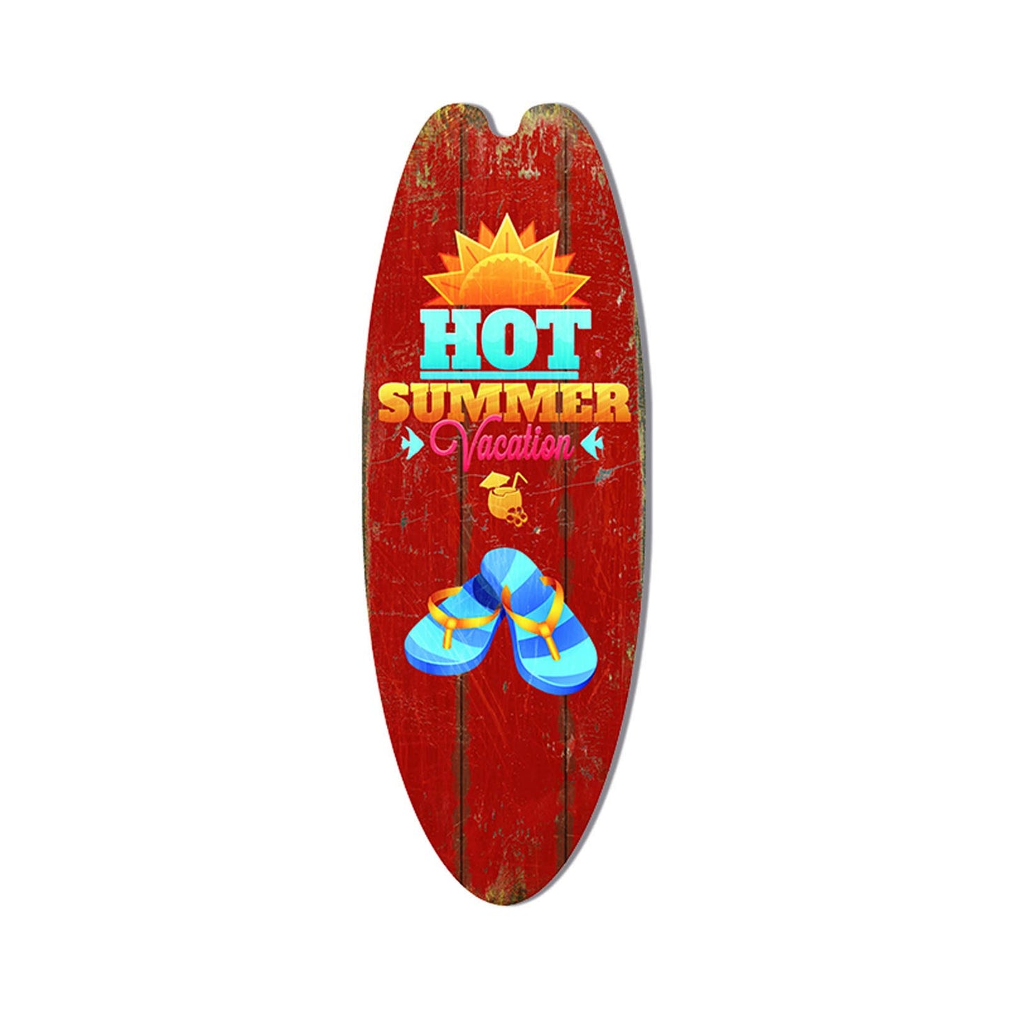 Retro Surfboard Shape Wooden Sign Bar Home Decoration